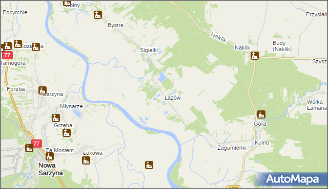 mapa Łazów gmina Krzeszów, Łazów gmina Krzeszów na mapie Targeo