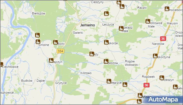 mapa Łazy gmina Wińsko, Łazy gmina Wińsko na mapie Targeo