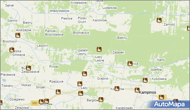 mapa Łazy Leśne, Łazy Leśne na mapie Targeo