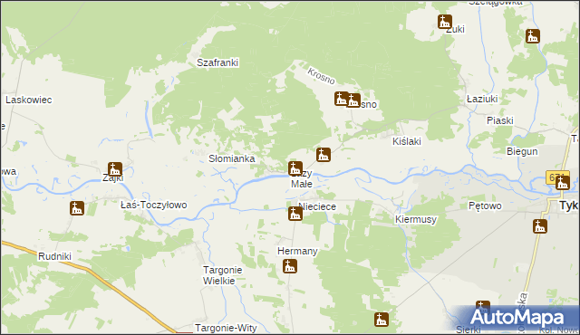mapa Łazy Małe, Łazy Małe na mapie Targeo