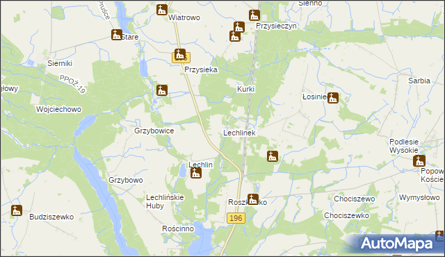 mapa Lechlinek, Lechlinek na mapie Targeo