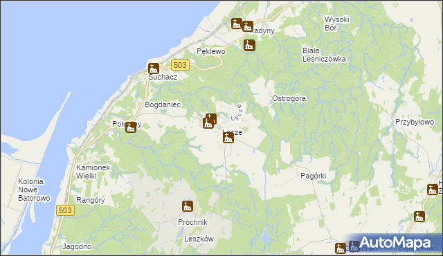 mapa Łęcze, Łęcze na mapie Targeo