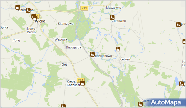 mapa Lędziechowo, Lędziechowo na mapie Targeo