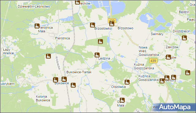 mapa Lędzina, Lędzina na mapie Targeo