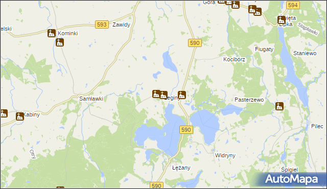 mapa Leginy gmina Reszel, Leginy gmina Reszel na mapie Targeo