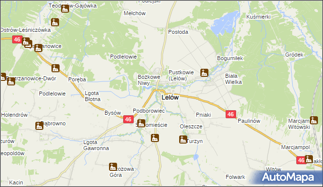 mapa Lelów, Lelów na mapie Targeo