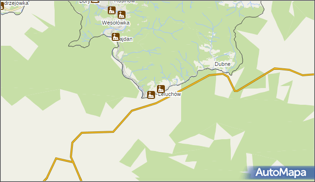 mapa Leluchów, Leluchów na mapie Targeo