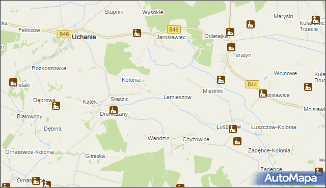 mapa Lemieszów, Lemieszów na mapie Targeo