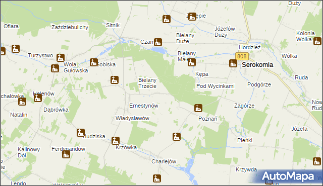 mapa Leonardów gmina Serokomla, Leonardów gmina Serokomla na mapie Targeo