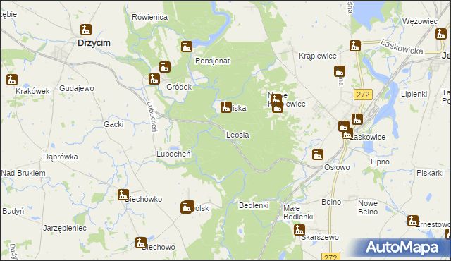 mapa Leosia, Leosia na mapie Targeo