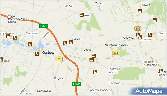mapa Leśce, Leśce na mapie Targeo