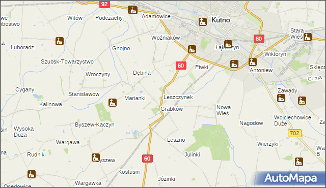 mapa Leszczynek, Leszczynek na mapie Targeo