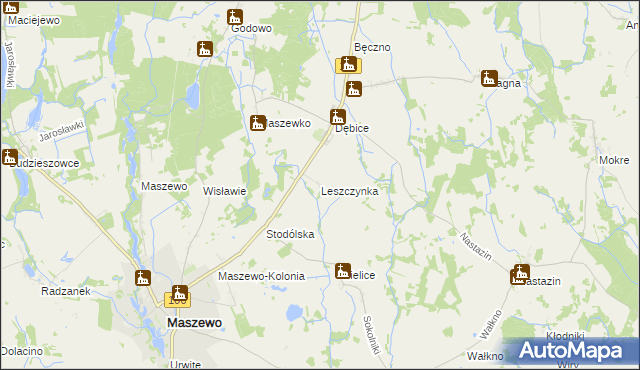 mapa Leszczynka, Leszczynka na mapie Targeo