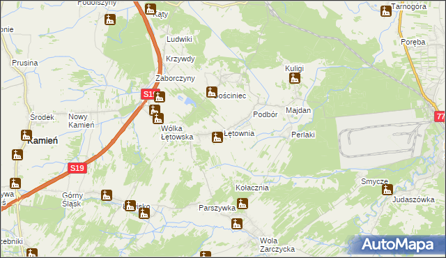 mapa Łętownia gmina Nowa Sarzyna, Łętownia gmina Nowa Sarzyna na mapie Targeo