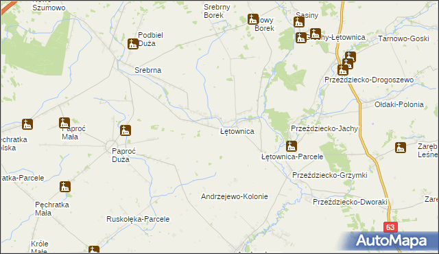 mapa Łętownica, Łętownica na mapie Targeo