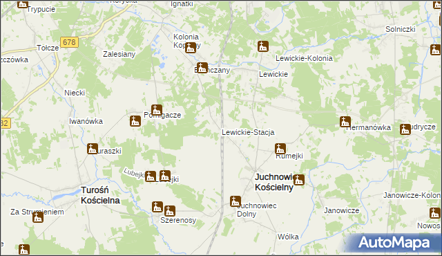 mapa Lewickie-Stacja, Lewickie-Stacja na mapie Targeo