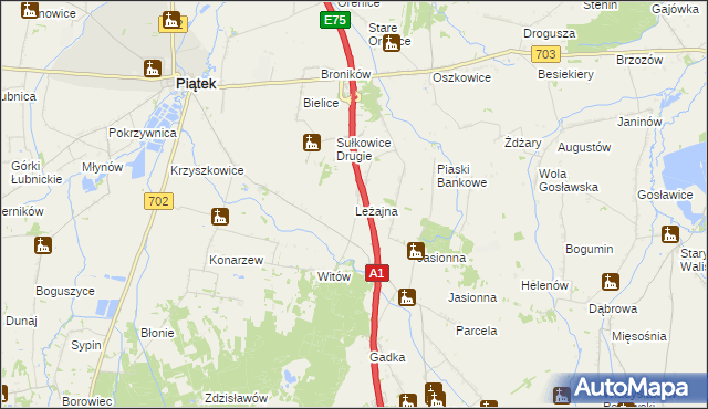 mapa Leżajna, Leżajna na mapie Targeo