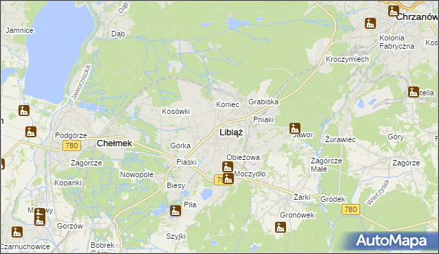 mapa Libiąż, Libiąż na mapie Targeo