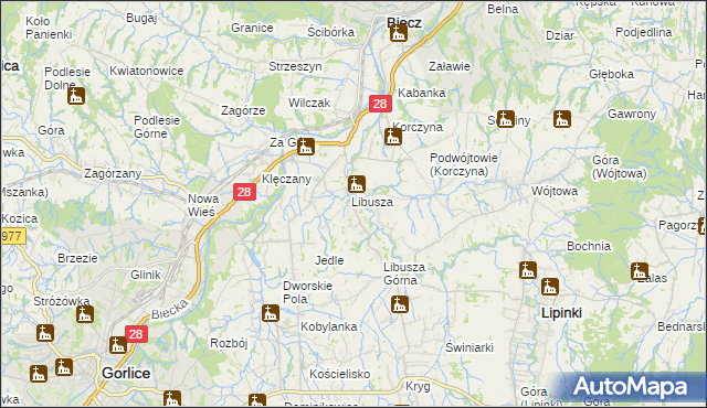 mapa Libusza, Libusza na mapie Targeo