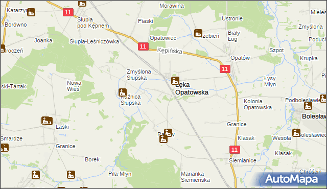 mapa Lipie gmina Łęka Opatowska, Lipie gmina Łęka Opatowska na mapie Targeo