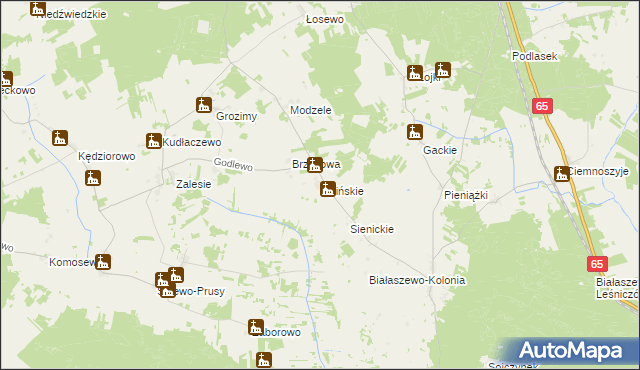 mapa Lipińskie gmina Grajewo, Lipińskie gmina Grajewo na mapie Targeo