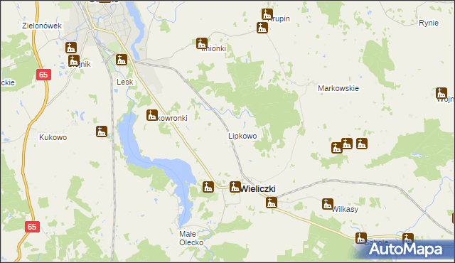 mapa Lipkowo, Lipkowo na mapie Targeo
