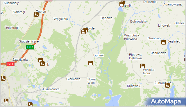 mapa Lipniak gmina Suwałki, Lipniak gmina Suwałki na mapie Targeo