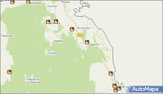 mapa Lipniki gmina Dubienka, Lipniki gmina Dubienka na mapie Targeo