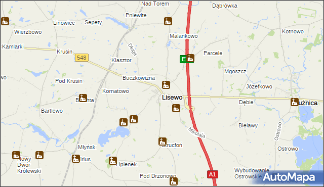 mapa Lisewo powiat chełmiński, Lisewo powiat chełmiński na mapie Targeo