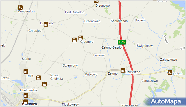 mapa Liznowo, Liznowo na mapie Targeo