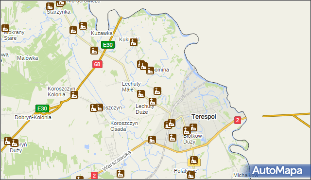 mapa Łobaczew Mały, Łobaczew Mały na mapie Targeo