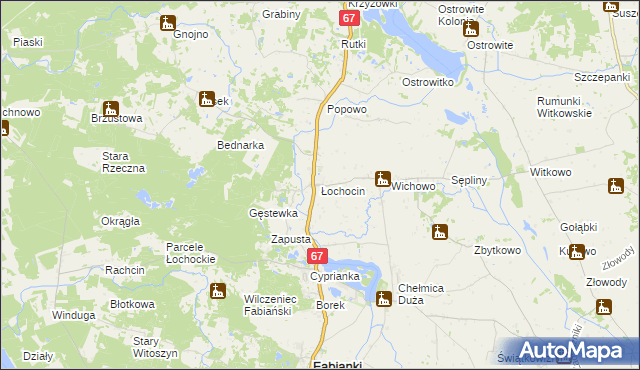 mapa Łochocin, Łochocin na mapie Targeo