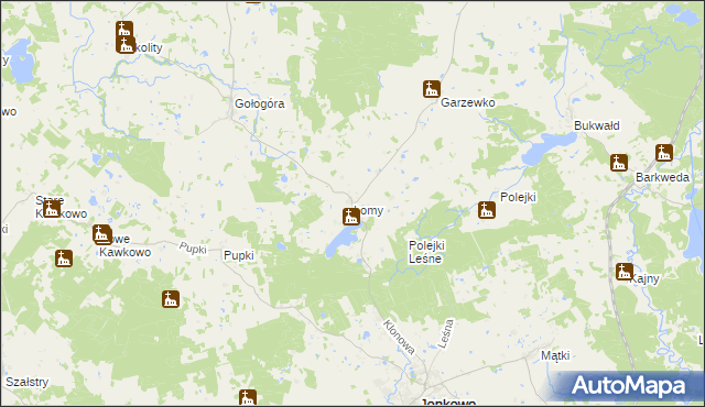 mapa Łomy gmina Jonkowo, Łomy gmina Jonkowo na mapie Targeo