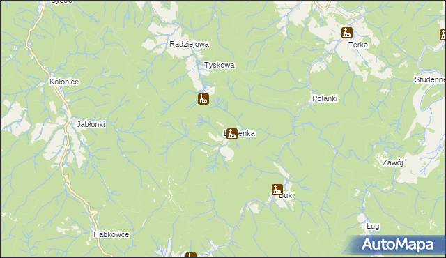 mapa Łopienka, Łopienka na mapie Targeo
