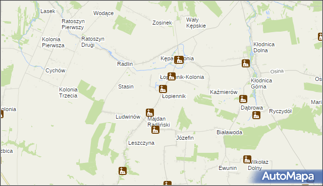 mapa Łopiennik, Łopiennik na mapie Targeo