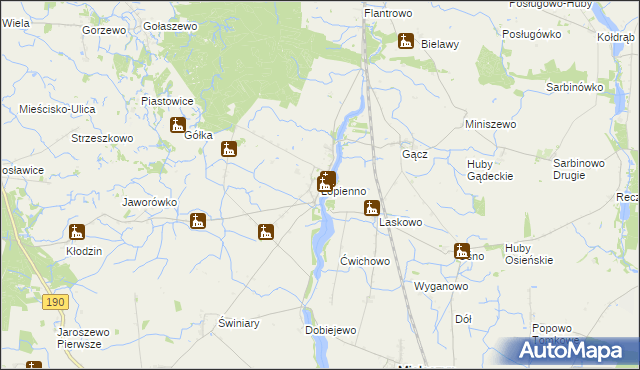 mapa Łopienno, Łopienno na mapie Targeo