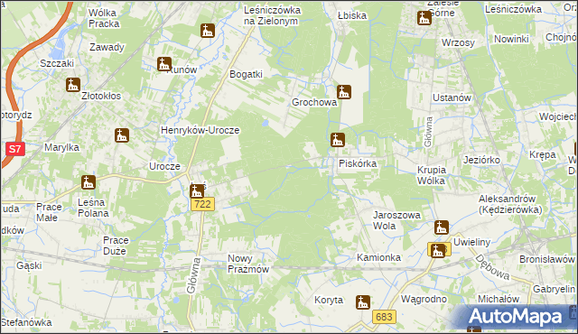 mapa Łoś Gajówka, Łoś Gajówka na mapie Targeo
