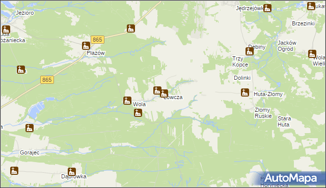mapa Łówcza, Łówcza na mapie Targeo