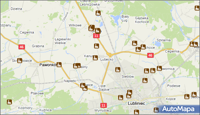 mapa Lubecko, Lubecko na mapie Targeo