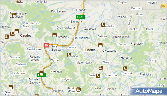 mapa Lubenia, Lubenia na mapie Targeo