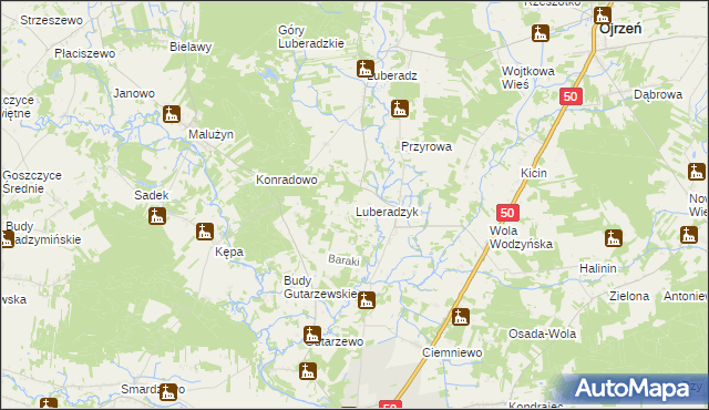 mapa Luberadzyk, Luberadzyk na mapie Targeo