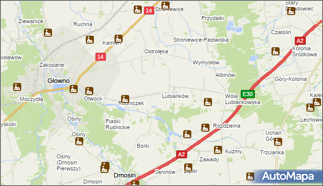 mapa Lubianków, Lubianków na mapie Targeo