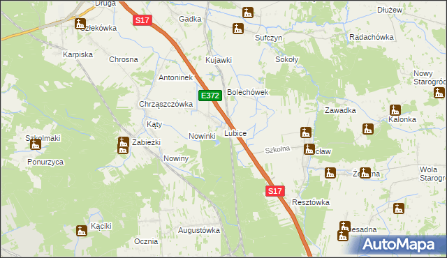mapa Lubice, Lubice na mapie Targeo