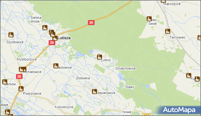 mapa Lubicz gmina Lubsza, Lubicz gmina Lubsza na mapie Targeo