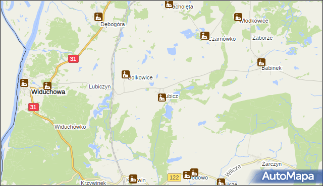 mapa Lubicz gmina Widuchowa, Lubicz gmina Widuchowa na mapie Targeo