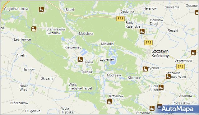 mapa Lubieniek, Lubieniek na mapie Targeo