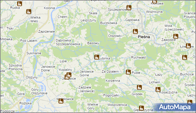 mapa Lubinka, Lubinka na mapie Targeo