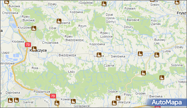 mapa Lublica, Lublica na mapie Targeo