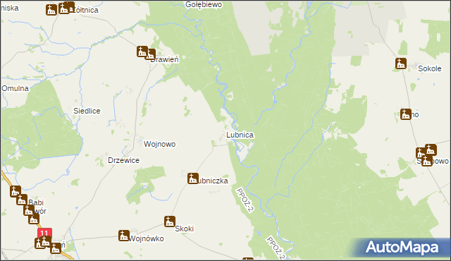 mapa Lubnica gmina Okonek, Lubnica gmina Okonek na mapie Targeo