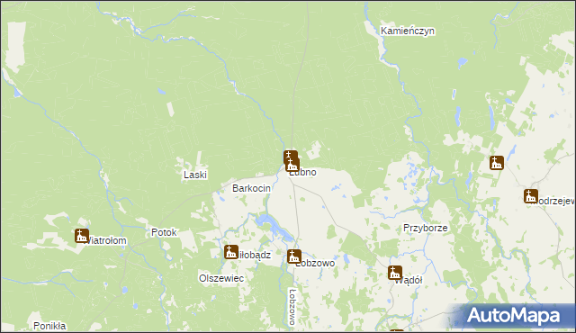 mapa Łubno gmina Kołczygłowy, Łubno gmina Kołczygłowy na mapie Targeo